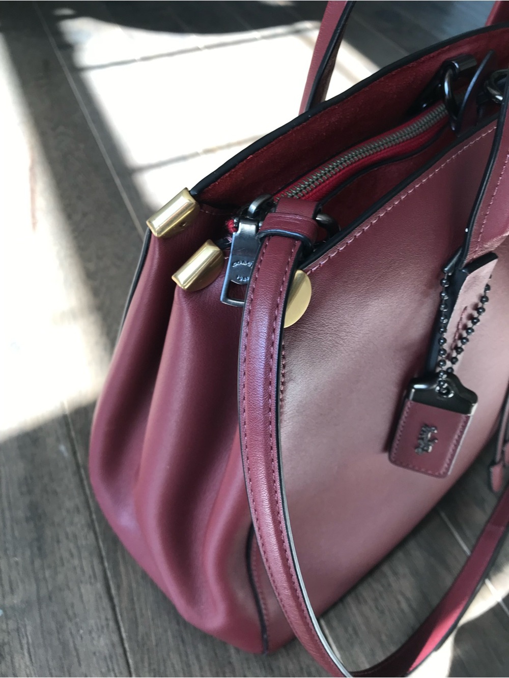 Coach 1941 Cooper Carryall Leather Purse, Bordeaux 22821 - Picture 7 of 15